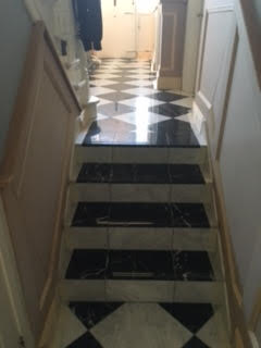 Marble floor tiling, supply and fitting.