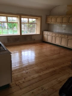 Floor sanding services. This floor is sanded and finished with a lime wash seal.